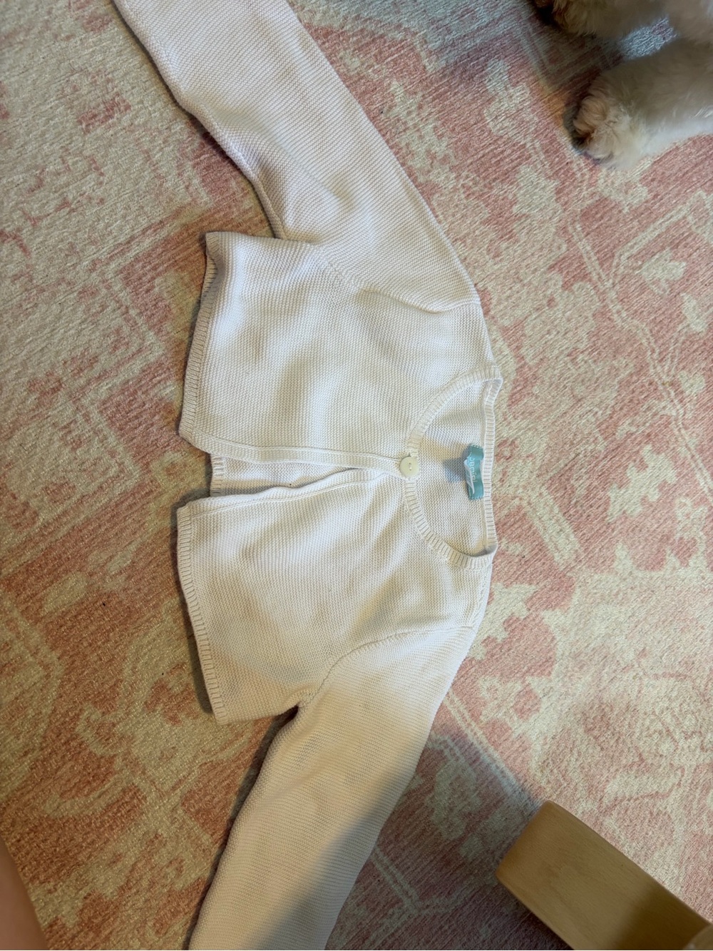 French Cream Knit Cropped Cardigan